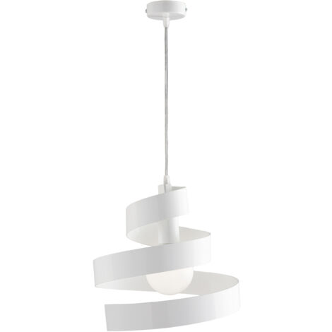 Sospensione Ferro 1 Luce Attacco E27 - Potenza 55W - Ø30cm - Colore Bianco