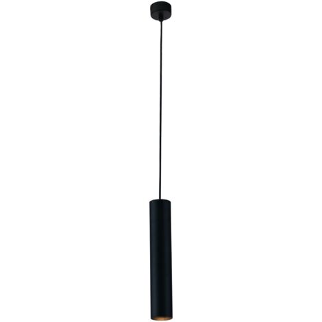 "Sospensione FLUKE cilindrica in metallo nero 30 cm."