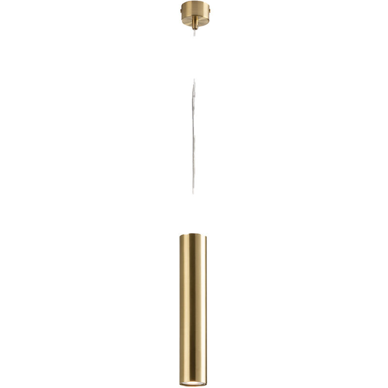 Image of Sospensione fluke cilindrica in metallo oro 30 cm. - Oro