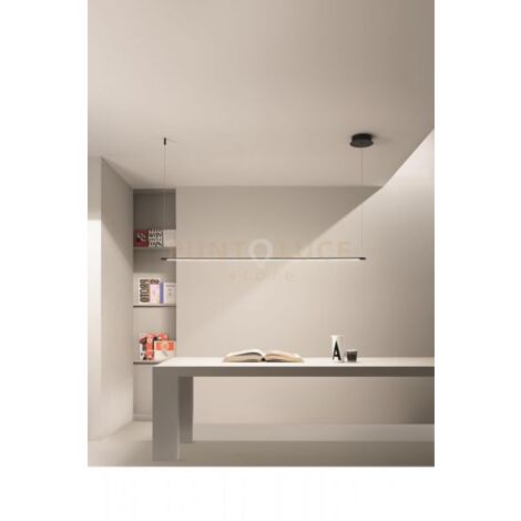 SOSPENSIONE GENIUS ORIZZONTALE  NERO LED 3000K 1380LM 28W DIMMERABILE L.160CM