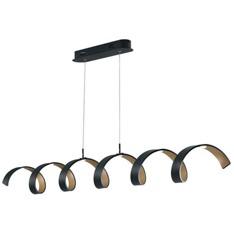 "Sospensione HELIX in alluminio bianco e argento 30W luce calda 120 cm."