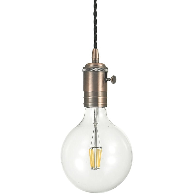 Image of Ideal Lux - Sospensione Rustica-Country Doc Metallo Rame 1 Luce E27 - Rame