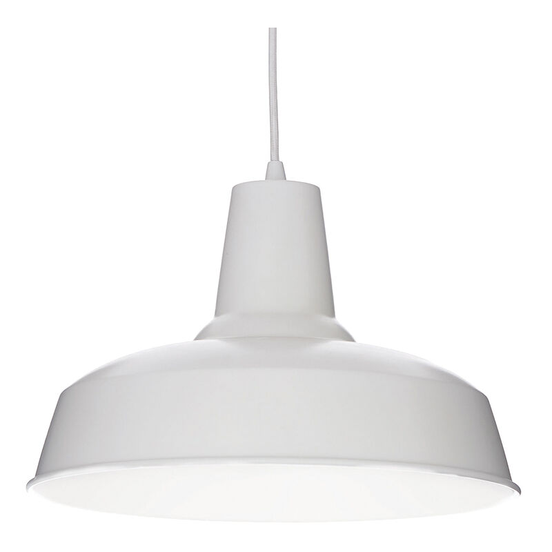 Image of Ideal Lux - Sospensione Industrial-Minimal Moby Metallo Bianco 1 Luce E27 - Bianco