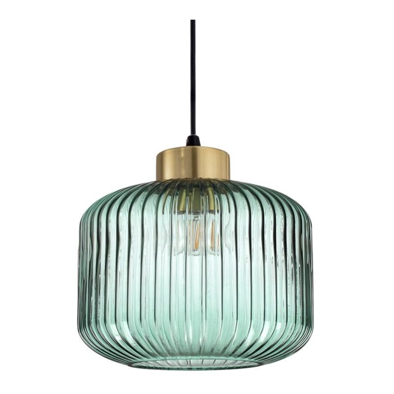 Sospensione Vintage-Decò Mint-2 Metallo Verde 1 Luce E27