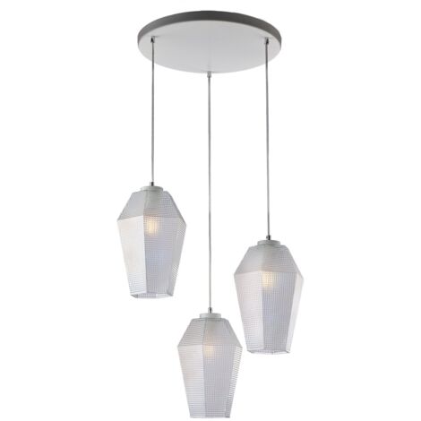Sospensione in ferro bianco 35x135x47 cm