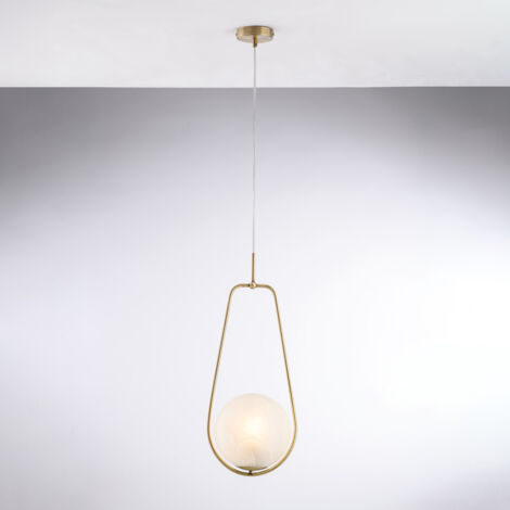 Sospensione in ferro bronzato 1 luce con sfera dm.20 H.59 - MAX 159 - Ø24