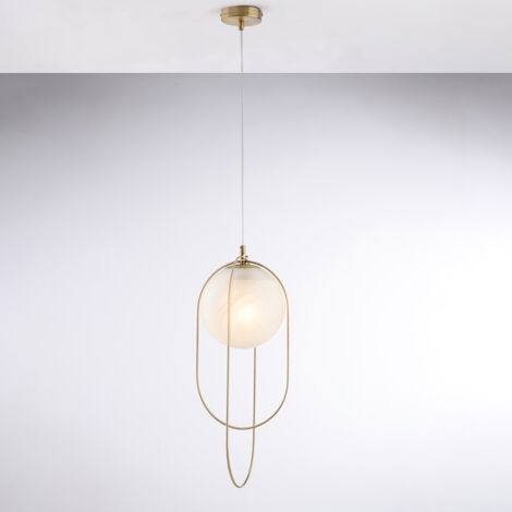Sospensione in ferro cromo nero 1 luce con sfera dm.20 H.56 - MAX 156 - Ø23