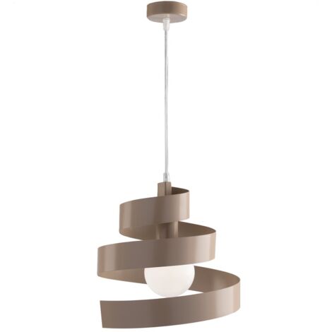 BELIGHT Sospensione Moderna 1 Luce in Ferro Laccato Tortora Serie Helix