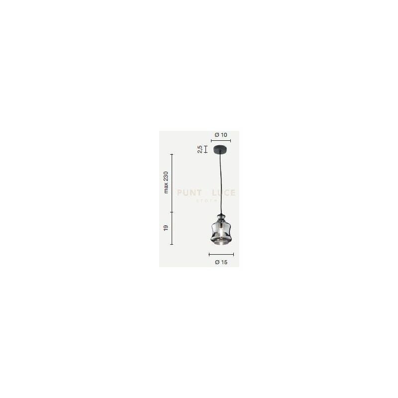 Image of Sospensione in vetro fume' pin H19 so.pin-a-fume