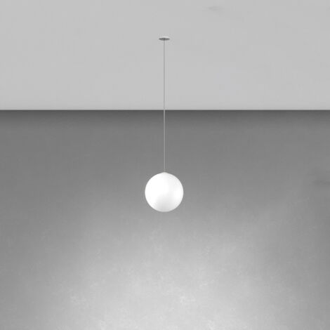 Sospensione Incasso Contemporanea Eclipse Metallo Cromo Vetro Bianco 1 Luce G9