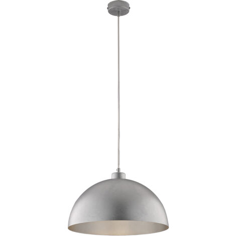 Sospensione Industrial 1 Luce Marcus In Ferro Laccato Argento Diam 35