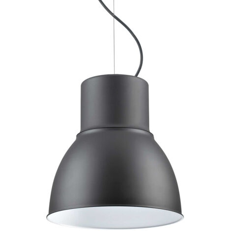 Sospensione Industrial-Minimal Breeze Metallo Grigio 1 Luce E27 D46,5Cm