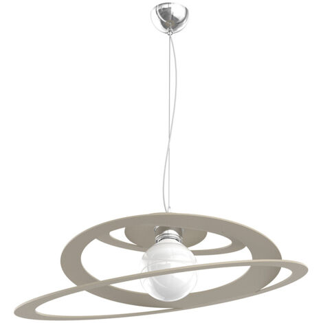 Sospensione Industrial-Minimal Bungee Metallo Sabbia 1 Luce E27 D50Cm