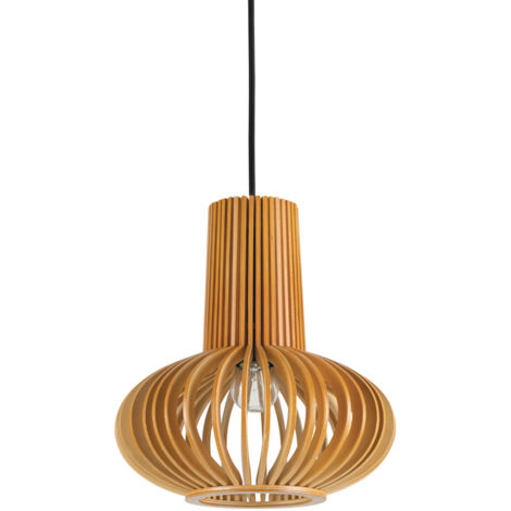 Sospensione Industrial-Minimal Citrus-2 Legno Marrone 1 Luce E27