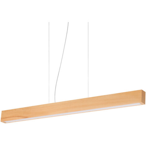 Sospensione Industrial-Minimal Craft Legno Marrone Led 37W 3000K
