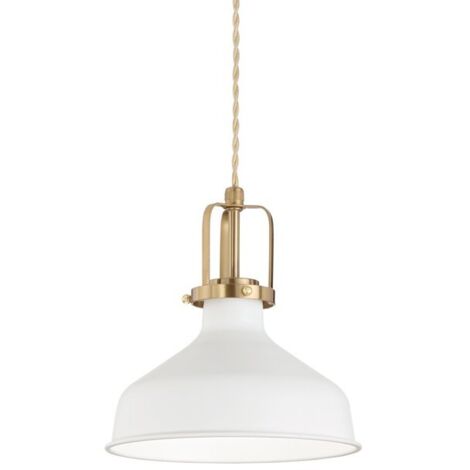 Sospensione Industrial-Minimal Eris-1 Metallo Bianco 1 Luce E27