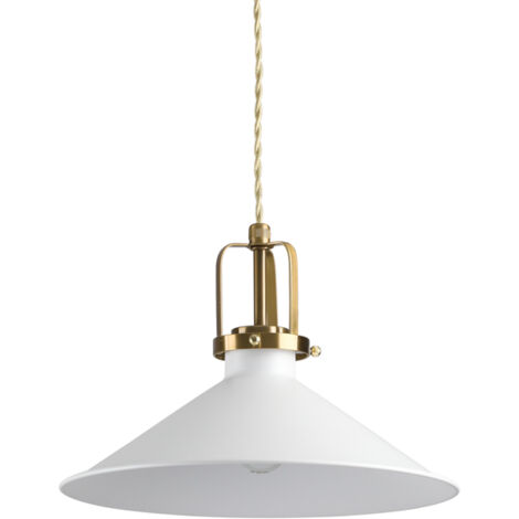 Sospensione Industrial-Minimal Eris-3 Metallo Bianco 1 Luce E27
