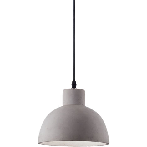 Sospensione Industrial-Minimal Oil-5 Metallo Cemento Grigio 1 Luce E27