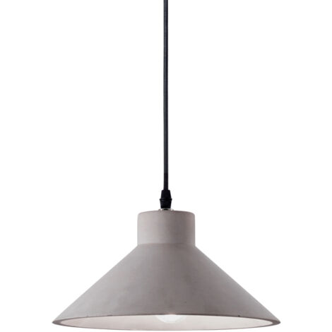 Sospensione Industrial-Minimal Oil-6 Metallo Cemento Grigio 1 Luce E27