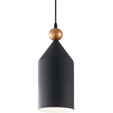 Sospensione Industrial-Minimal Triade-1 Metallo Grigio 1 Luce E27