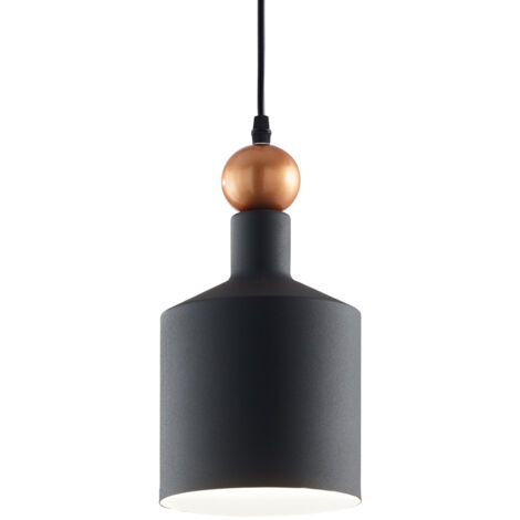 Sospensione Industrial-Minimal Triade-3 Metallo Grigio 1 Luce E27