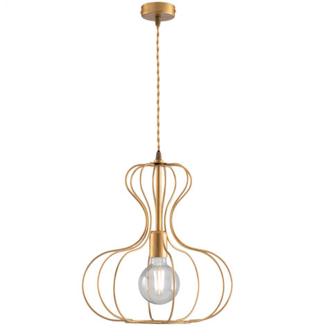 Sospensione Industrial Titty 1 Luce Ferro Laccato Oro