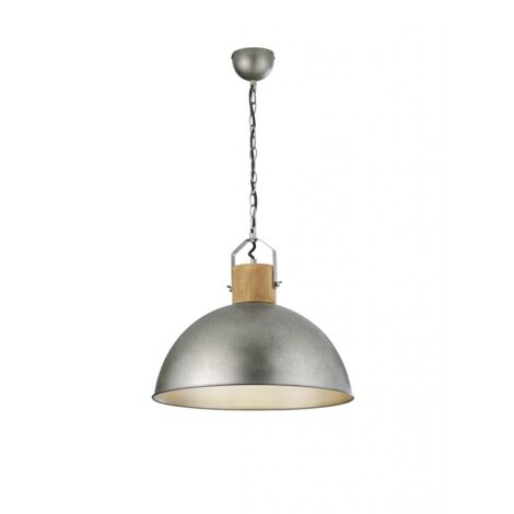 Sospensione Insustrial Delhi Cupola Metallica Nichel Ø45 cm Trio Lighting