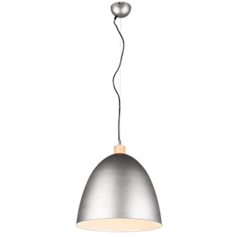 Sospensione JAGGER cono D.40cm legno e metallo nickel anticato R30681967
