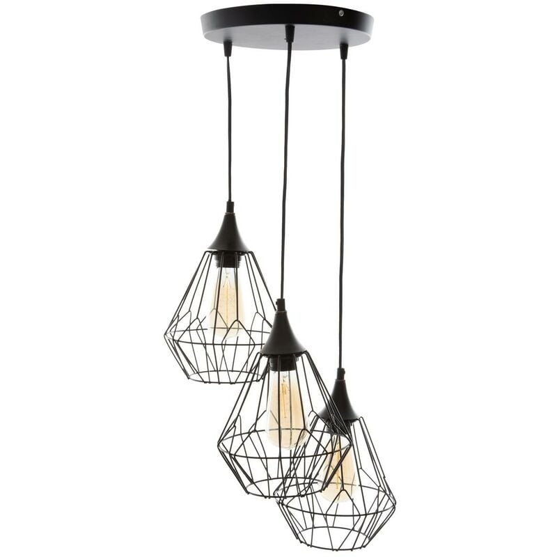 Image of Lampada a sospensione a filo Kaore in metallo nero D25cm Atmosphera Créateur D'intérieur