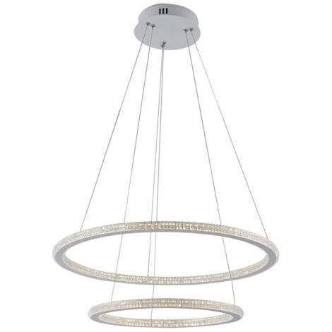 "Sospensione LED BRYANT con due diffusori diamantati 50W 3000K (luce calda)"
