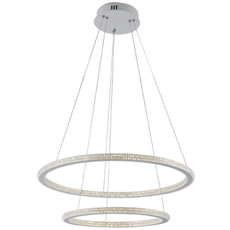 "Sospensione LED BRYANT con due diffusori diamantati 50W 4000K (luce naturale)"