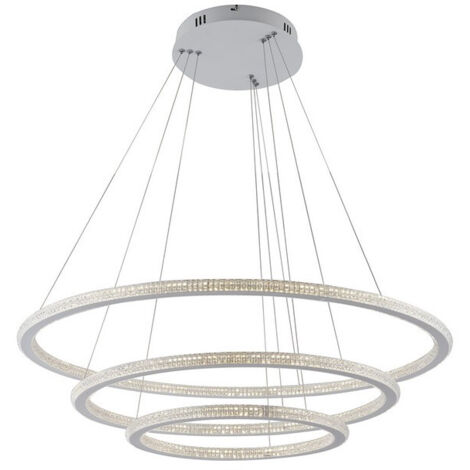 "Sospensione LED BRYANT con tre diffusori diamantati 87W 3000K (luce calda)"