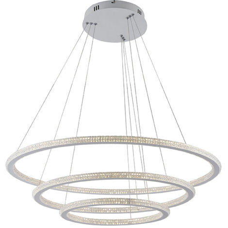 "Sospensione LED BRYANT con tre diffusori diamantati 87W 4000K (luce naturale)"