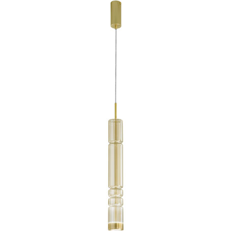 "Sospensione LED CROOKES in vetro ambrato 12W 3000K (luce calda)"
