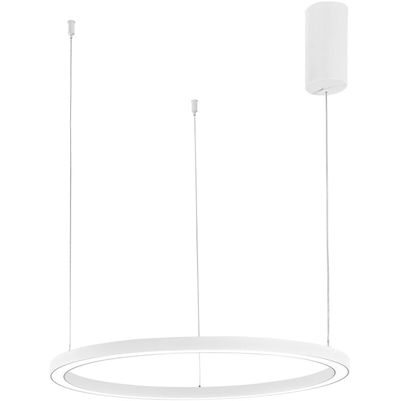 Image of Luce Ambiente E Design - Sospensione led hoop in alluminio bianco con funzione cct 60 cm. - Bianco