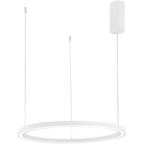 Sospensione LED HOOP in alluminio bianco con funzione CCT 60 cm.