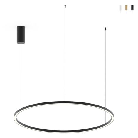 "Sospensione LED HOOP in alluminio nero con funzione CCT 120 cm."