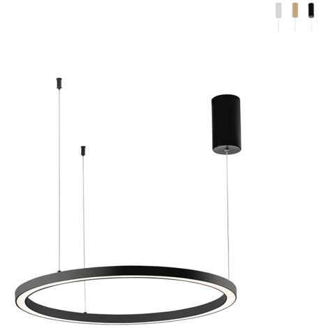 "Sospensione LED HOOP in alluminio nero con funzione CCT 80 cm."