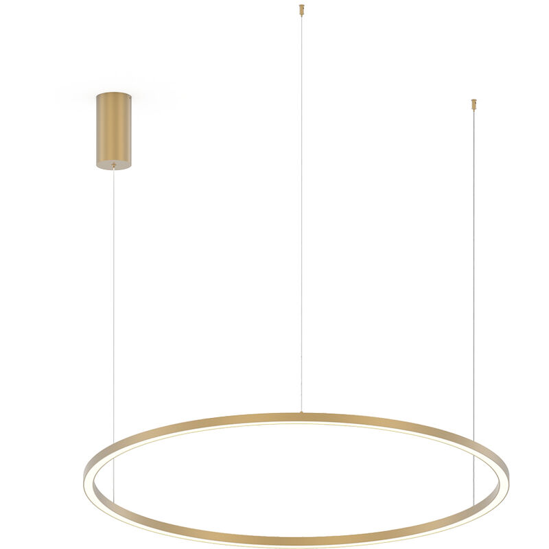 Image of Sospensione led hoop in alluminio oro con funzione cct 120 cm. - Oro