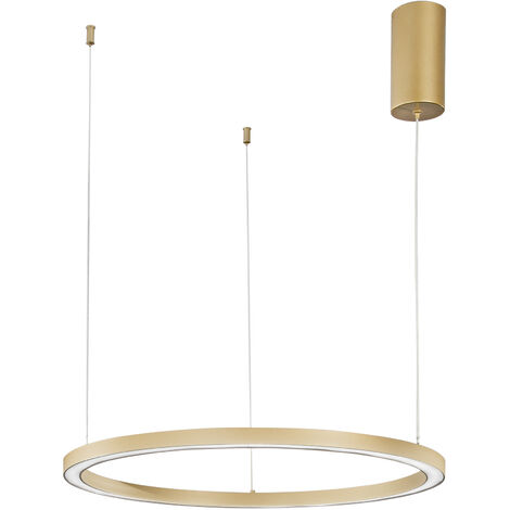 Sospensione LED HOOP in alluminio oro con funzione CCT 60 cm.