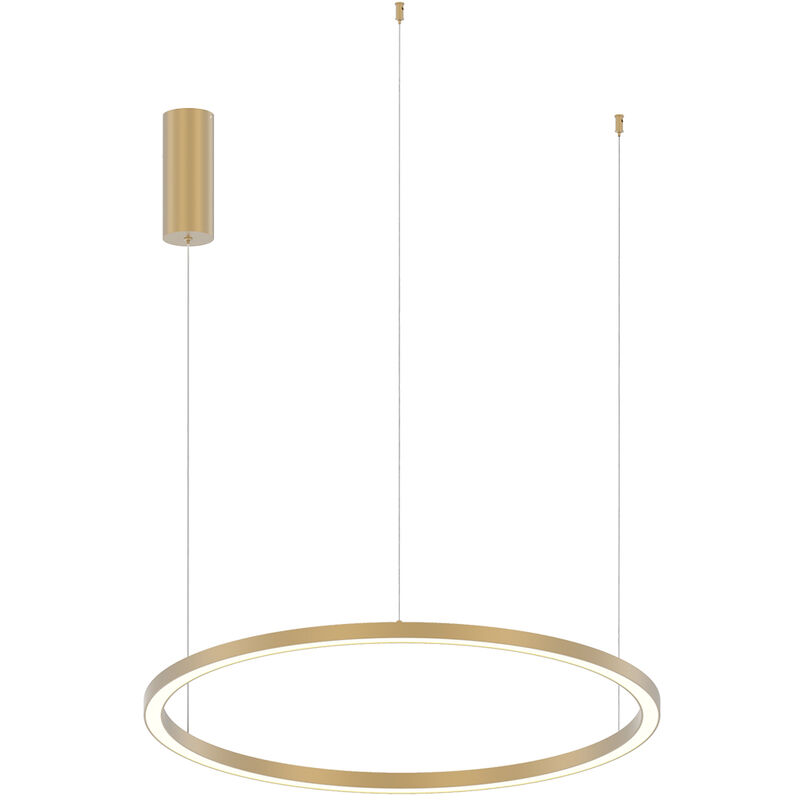 Image of Sospensione led hoop in alluminio oro con funzione cct 80 cm. - Oro