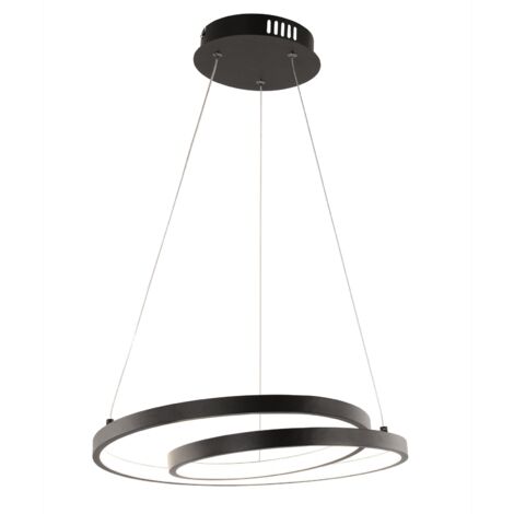 "Sospensione LED LIEVE in alluminio nero 30W con interruttore CCT 40 cm."