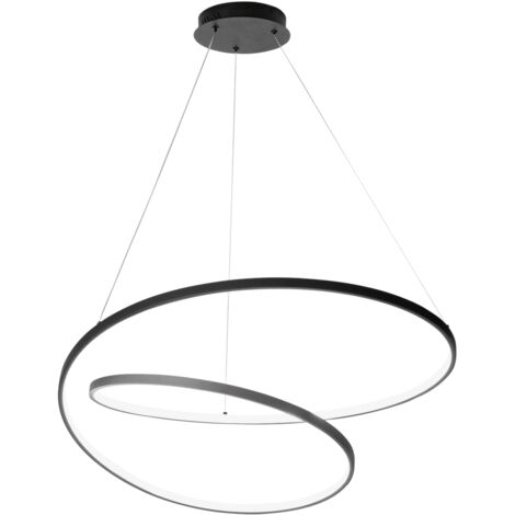 "Sospensione LED LIEVE in alluminio nero 60W con interruttore CCT 80 cm."