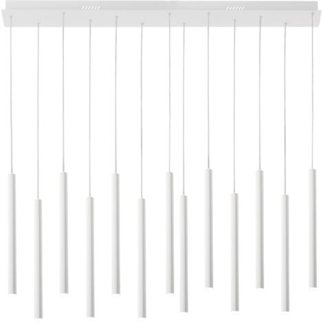 "Sospensione LED PYPE a 13 pendenti in metallo bianco 65W con funzione CCT"