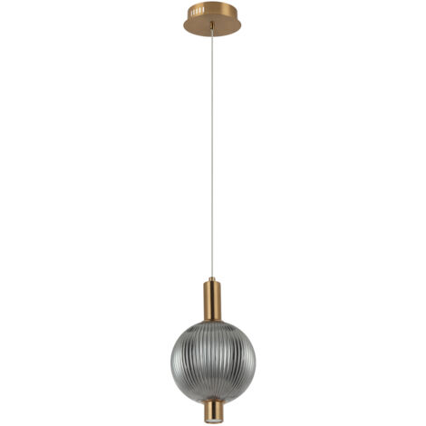 Sospensione LENTI Italux sfera vetro fumé oro Ø15 LED7W