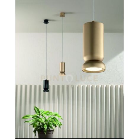 SOSPENSIONE LILIUM ORO 1 LUCE ATTACCO GU10 D.8,5X17CM