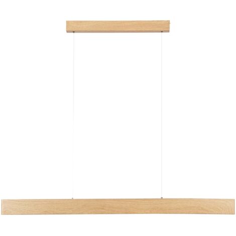 "Sospensione lineare LED NAVEL in metallo effetto legno con CCT 120 cm."