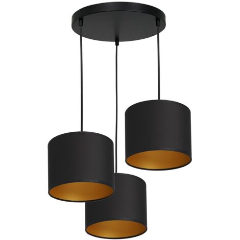 Sospensione Luminex Arden Ø45 nera 3 paralumi E27