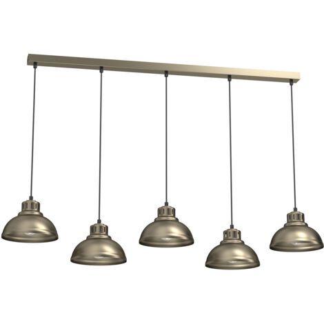 Sospensione Luminex Sven oro titanio 5xE27 125 cm