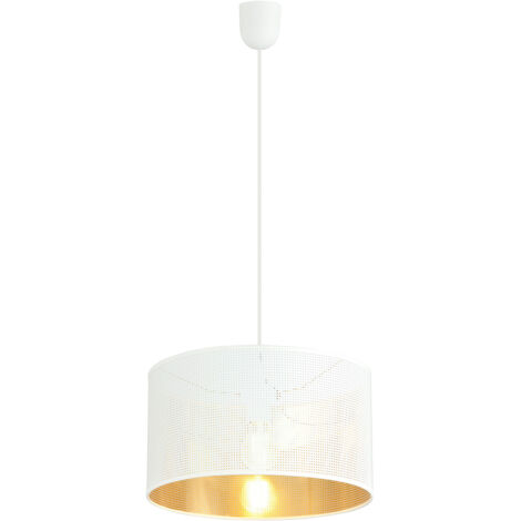 Sospensione Minimal 1 Luce Drago In Acciaio Bianco E Oro